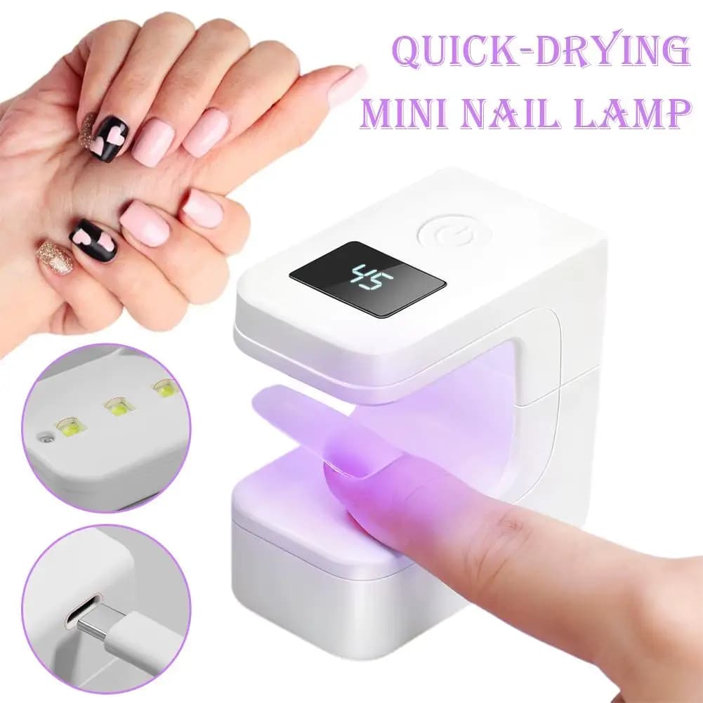 Mini Lampada per Unghie Ricaricabile a LED e UV, Asciugatura Rapida, Macchina per Manicure Portatile per Polimerizzazione Gel, Asciugatore per Unghie