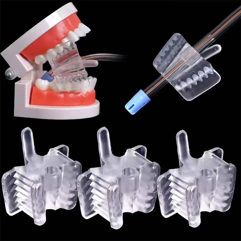 5 pz Dentale Morso Blocco con Saliva Ejector Foro Bocca Apri Supporto Pad Occlusale Guancia Divaricatore Dentista Strumenti di Igiene Orale S/L