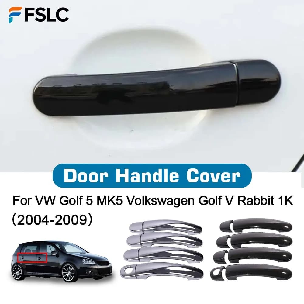 Car Decoration Door Handle Cover For VW Golf 5 MK5 Volkswagen Golf V Rabbit 1K 2004-2009 Cars Accessories Chrome Silver Black