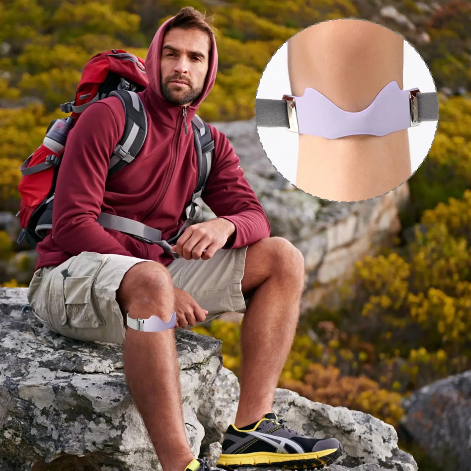 Cinghie tendine rotuleo Fasce per ginocchia da basket Avvolgimento protettivo rotuleo per pallavolo Tennis Corsa Palestra Fitness Scarpe da ginnastica Ciclisti