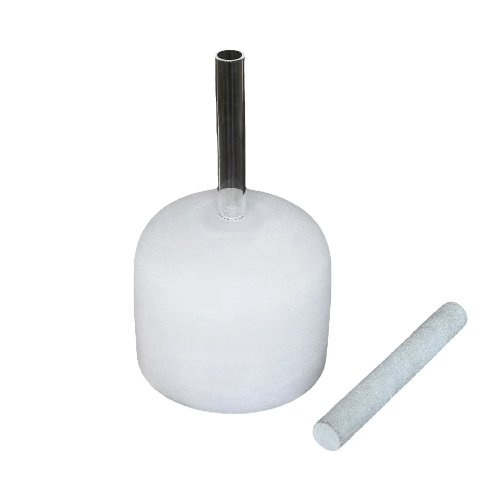 6-Inch milky white handheld bowl, handheld milky white music bowl 7-tone matte singing bowl crystal bowl handheld