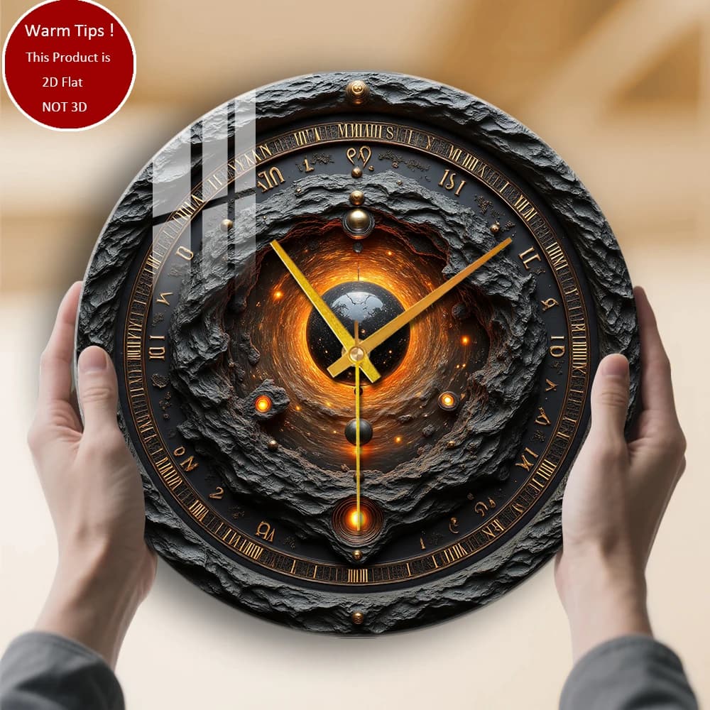 Tempered glass wall clock design with celestial ball suitable for wall decorations or table display everywhere