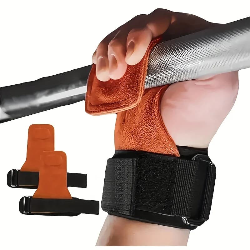 Cinturino da Polso per Sollevamento Pesi, Cinturino in Pelle per Deadlift e Powerlifting, Regolabile con Imbottitura in Neoprene per Allenamento in Palestra