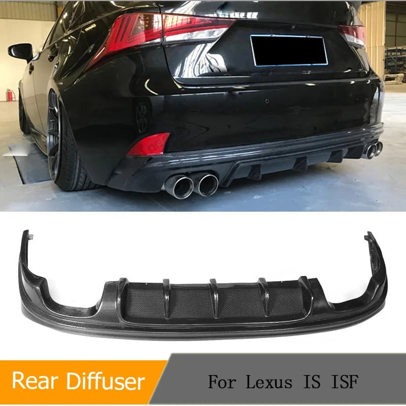 Carbon Fiber/FRP Rear Bumper Diffuser Lip Spoiler for Lexus IS ISF Sedan 4-Door IS200T IS250 IS300 IS350 13-16 Four Outlet