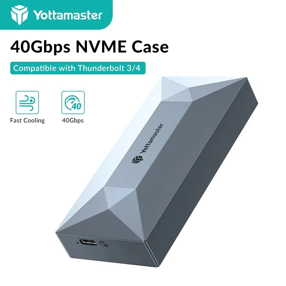 Yottamaster Box Esterno per SSD NVMe 10Gbps USB4, Compatibile con Thunderbolt 3/4 Type C