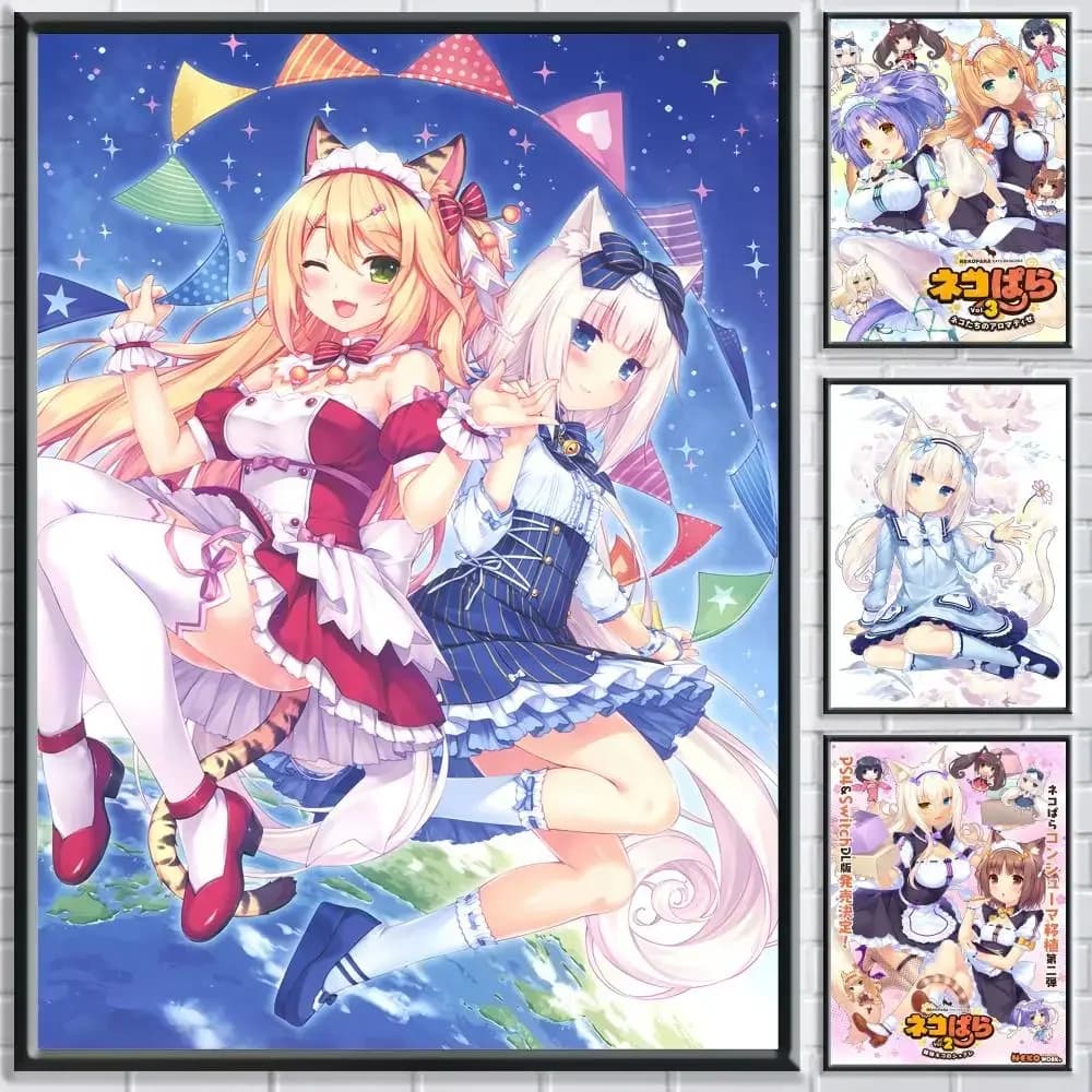Anime Girl N-nekopara game Maid Poster HD Waterproof Ideal for Home Office Dorm Bedroom Great Gift