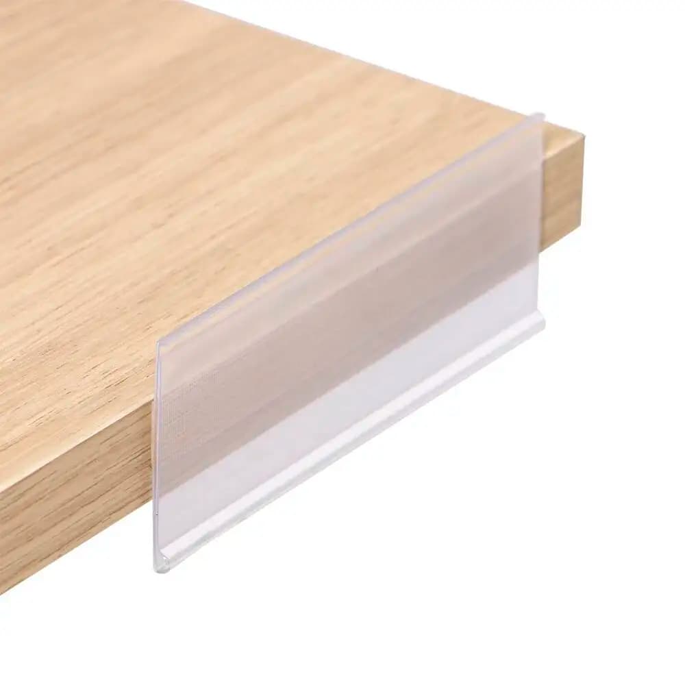 40 Pezzi Portaetichette Autoadesivi per Strisce Dati, Espositori per Bordo Scaffale, Cornici Trasparenti per Scanner, Clip per Cartellini Prezzi e Segnaletica POP