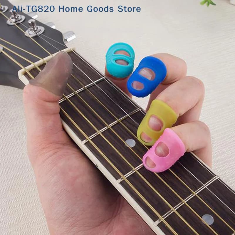 [TG820]10PCS Finger Sleeve Silicone Glove AntiSlip Finger Protection Guitar Accessories