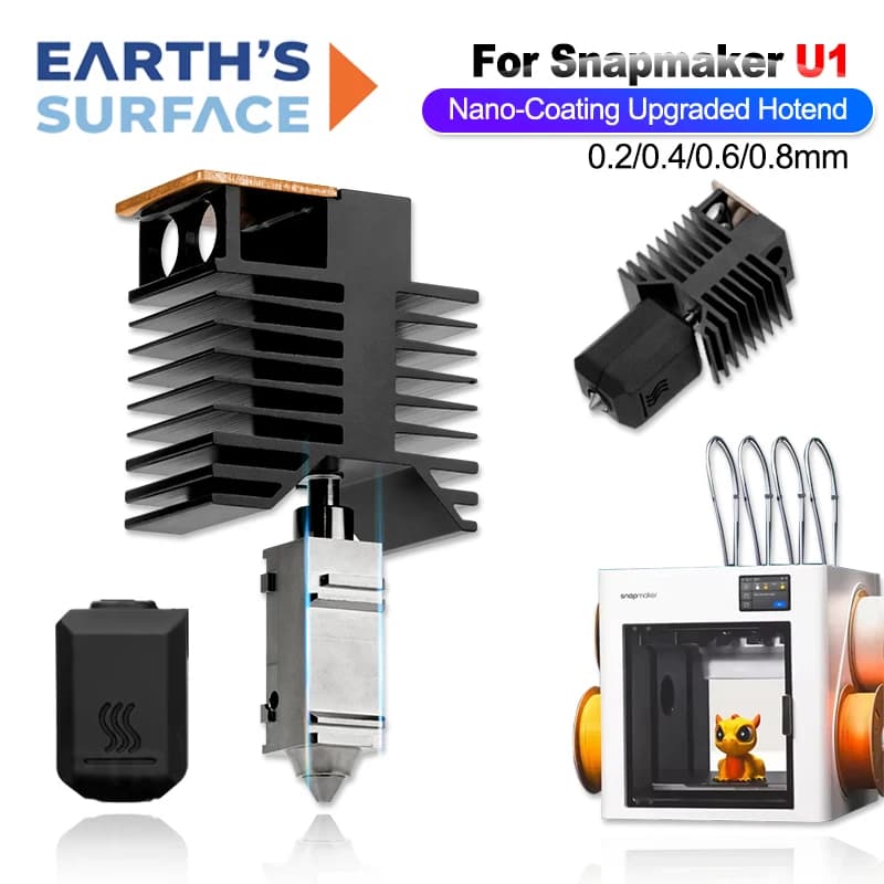 Hotend Aggiornato con Nano-Rivestimento per Kit HotEnd Snapmaker U1 0.2 0.4 0.6 0.8mm, Parti di Ricambio per Stampante 3D Snapmaker U1