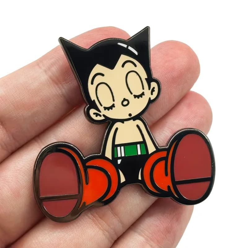 Spille in metallo Mighty Atom, Distintivi Anime Tetsuwan Atom, Ciondoli Astroboy, Spille animate per Borse, Zaini, Abbigliamento, Risvolto, Giocattoli ACG