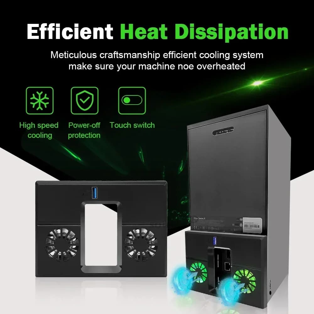 Rear Cooling Cooler Fan Replacement for XBOX Series X Host Side Mount Vertical Console Host Case Repair Parts
