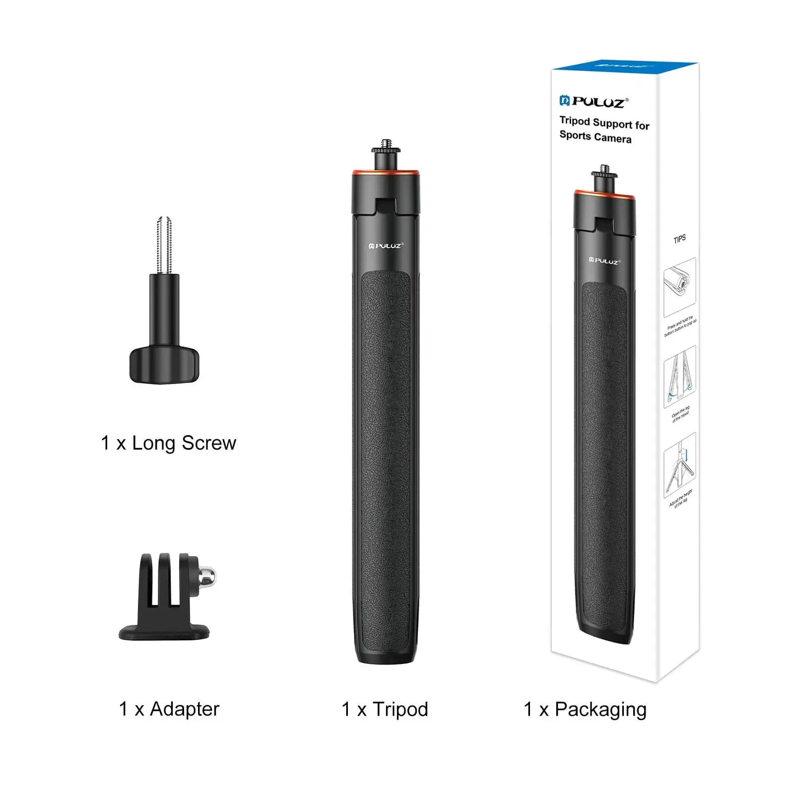 PULUZ Asta per selfie con treppiede, supporto regolabile per vlog e live streaming, estensibile per accessori fotocamere d'azione GoPro