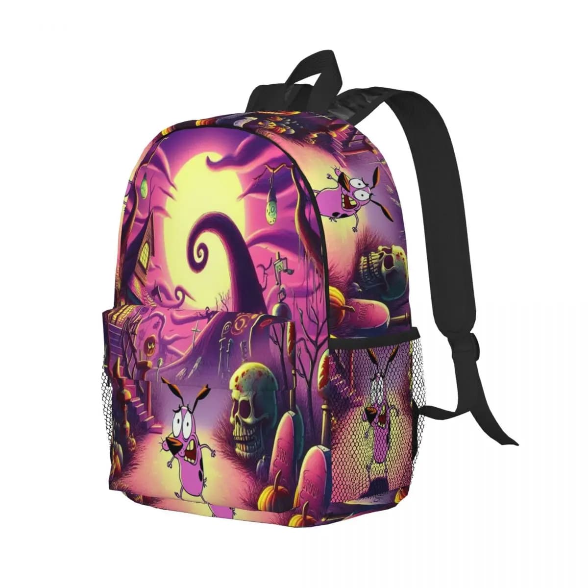 Cowardly Dog C-Courage-S Zaino per cartoni animati Studente Ragazzi Ragazze BookBag Borsa da scuola per bambini Borse a tracolla per computer per uomo Donna
