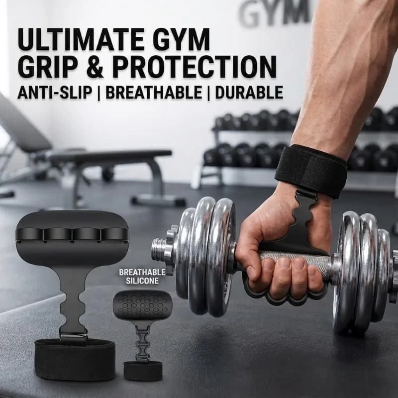 Guanti da Sollevamento Pesi in Silicone Traspirante Antiscivolo, Guanti da Palestra Resistenti per Allenamento, Fitness e Protezione Sportiva