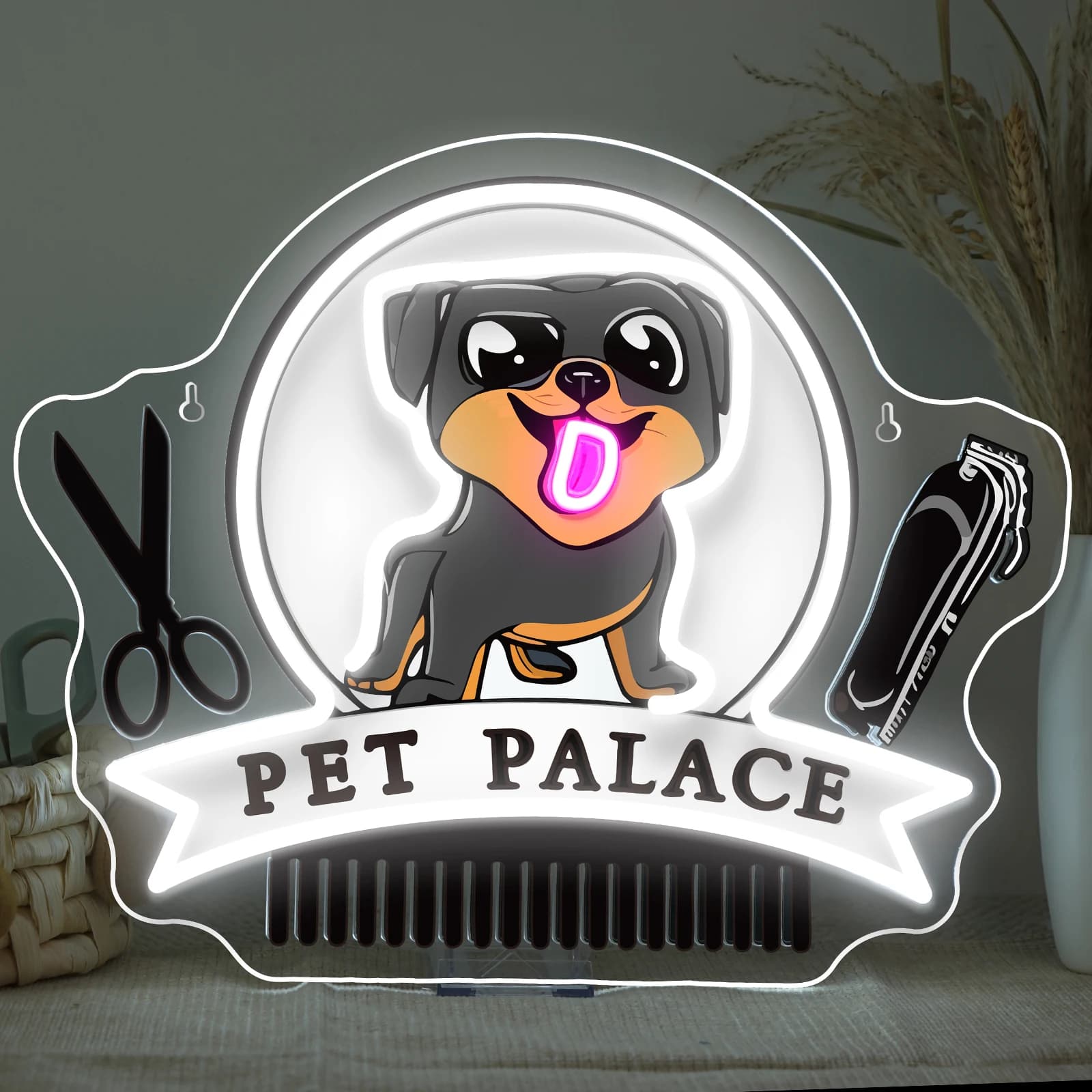 Insegna al neon per animali domestici per decorazioni da parete Alimentata tramite USB per bambini con insegna a LED dimmerabile per toelettatura di animali domestici Insegna illuminata per camera da letto e soggiorno