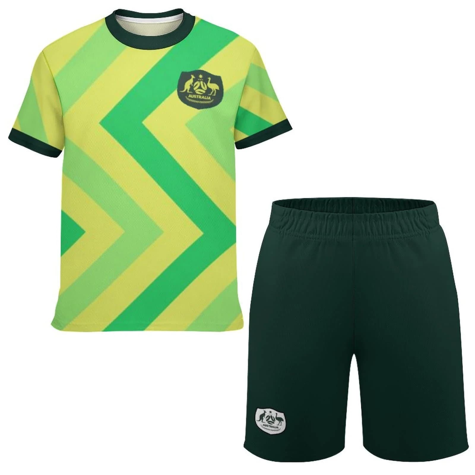Set Maglia da Calcio Nazionale Australiana, Tessuto Traspirante ad Asciugatura Rapida, Adatto per Uso Quotidiano, Disponibile in Diverse Taglie per Adulti