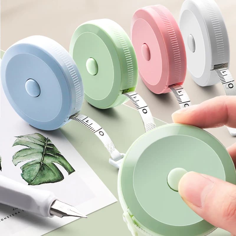 2-meter soft tape scale for sewing body Flexible cork for tailor Centimeter inch Portable retractable self-locking measuring tape