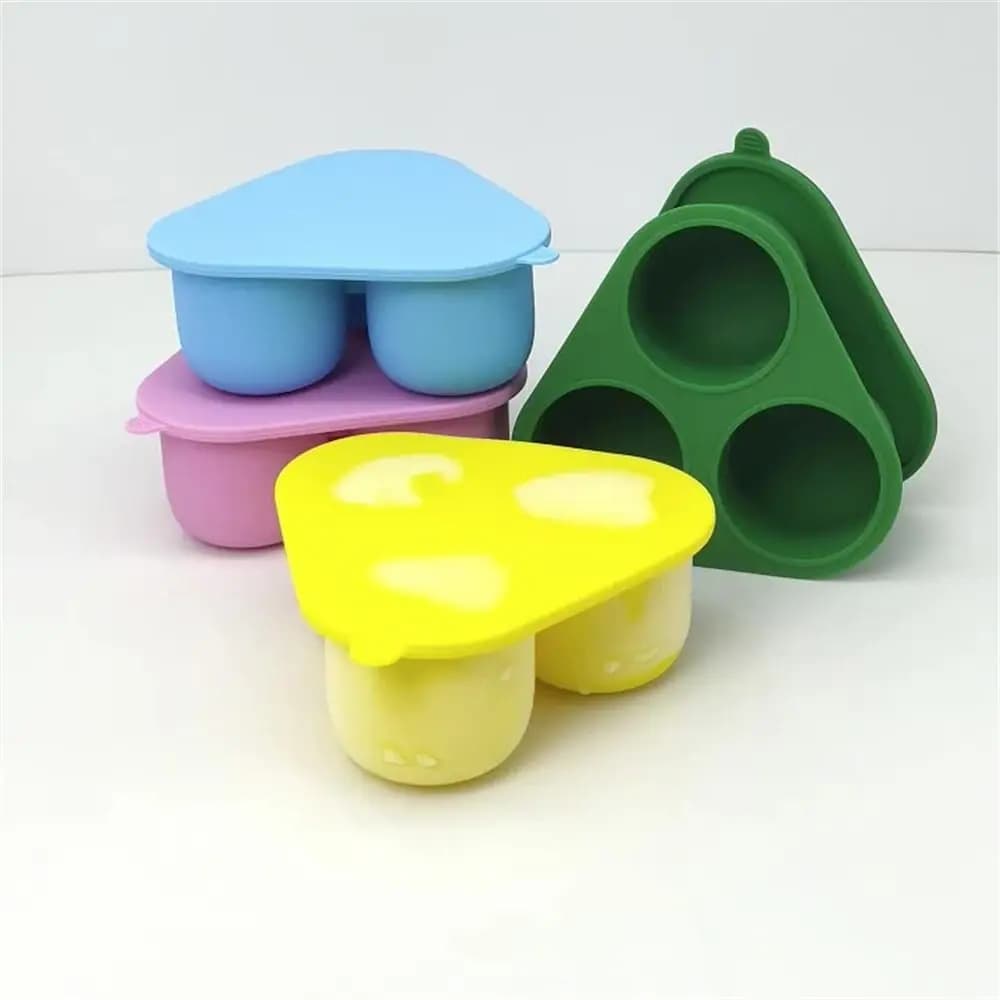Vassoio per cubetti di ghiaccio in silicone per uso alimentare con coperchio Stampo per palline di ghiaccio a 3 griglie Macchina per il ghiaccio commerciale