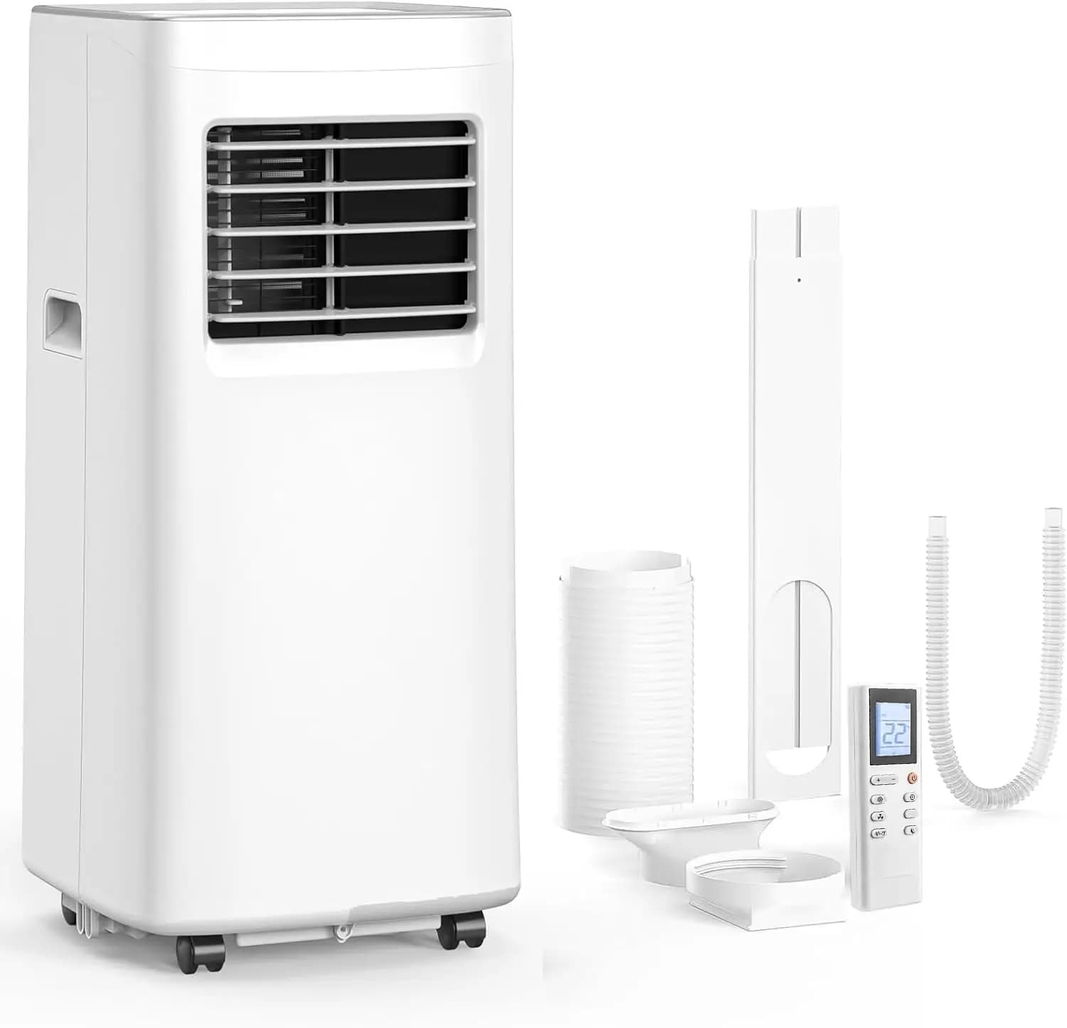 8500 BTU 3-in-1 Portable Air Conditioner with Fan and Dehumidifier, Quiet Cooling for Bedrooms and Home Offices up to 450 Square Feet, Comes with Full Window Mount Kit