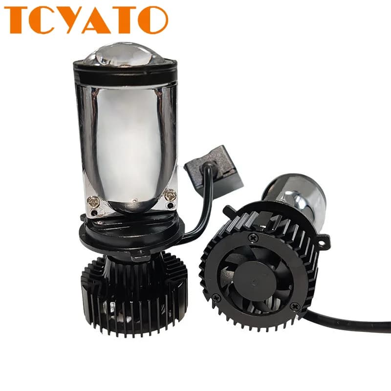 Ventola TCYATO Y6, faro LED H4, obiettivo mini proiettore H4 per auto, ultraluminoso 6000K, fascio 20.000LM