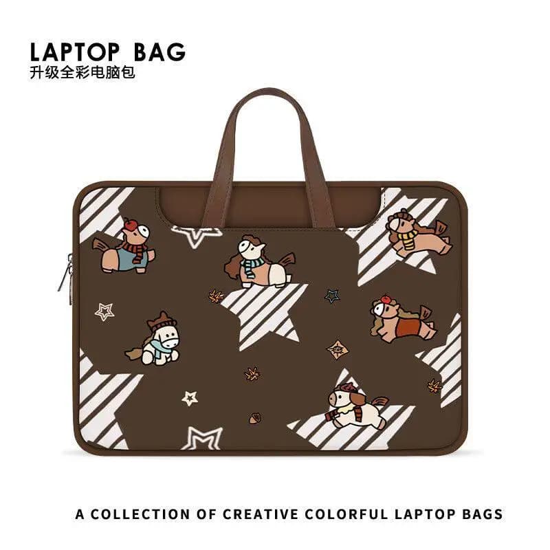 Borsa per laptop con stampa pony dei cartoni animati, custodia per laptop, custodia per MacBook da 12, 13.3, 14.6, 15.6, 16 pollici, per MacBook Air, Asus, Huawei - Idea regalo