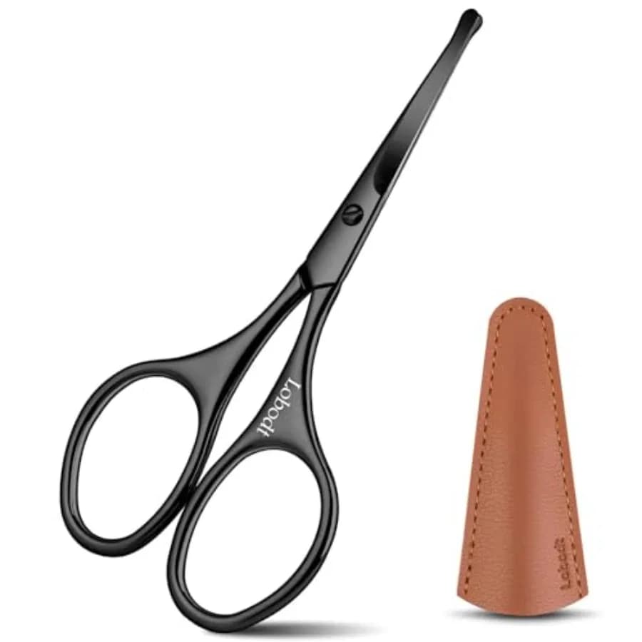 4.1inch round-headed stainless steel small scissors, suitable for trimming facial hair, nose hair, eyebrows, eyelashes, beards,