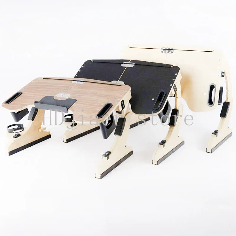 Tavolino per laptop multifunzionale, tavolino da letto in legno, supporto per notebook regolabile a 360°, supporto per computer desktop, supporto pieghevole portatile