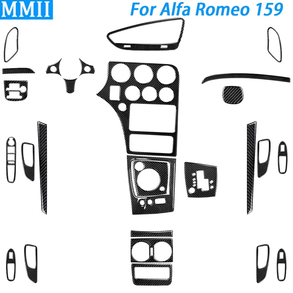 Fibra di carbonio Gear Uscita Aria Finestra Ascensore Volante Pannello Vestito Accessori Interni Auto Adesivo Per Alfa Romeo 159 2005-2023