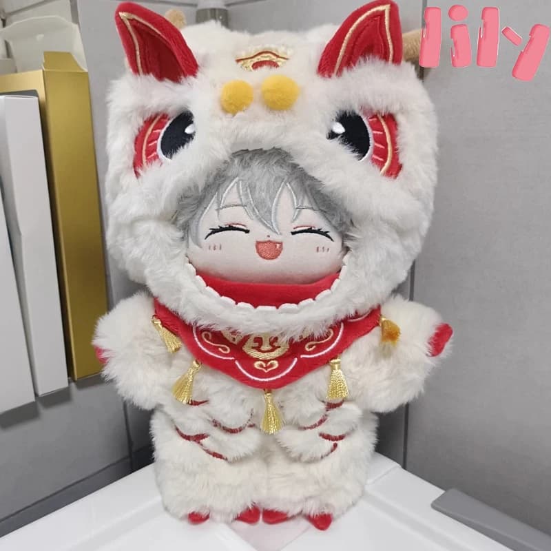 Peluche 20 cm Vestiti per bambole Bambola di cotone Abbigliamento di Capodanno Bestia di Capodanno Tuta Felpa con cappuccio Peluche Bambola Costume di ricambio
