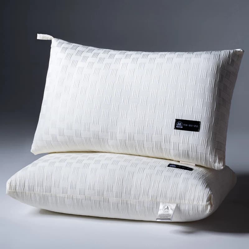 Cuscino bianco per hotel per casa per adulti 48x74 cm Cuscino per dormire ortopedico Cuscino in morbido cotone Cuscino di protezione per il collo Biancheria da letto singola