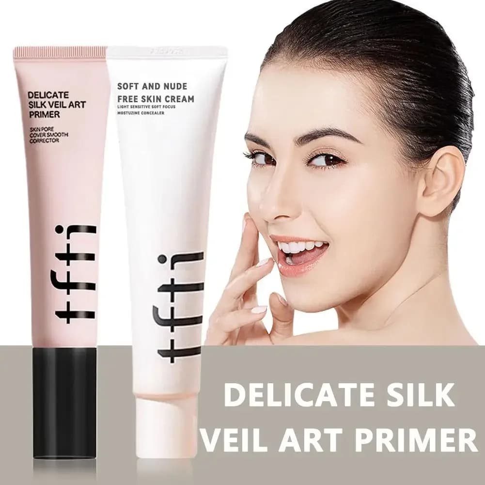 TFIT Korea Flawless Cover Foundation – Crema Correttore Invisibile per Pori, Oil-Free, Illuminante e Correttore del Tono della Pelle