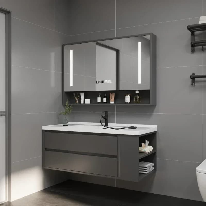 Specchio cosmetico Armadi da bagno Scaffale da parete Ingresso Armadi da bagno Armadio Organizzatore di stoccaggio Mobili Gabinete
