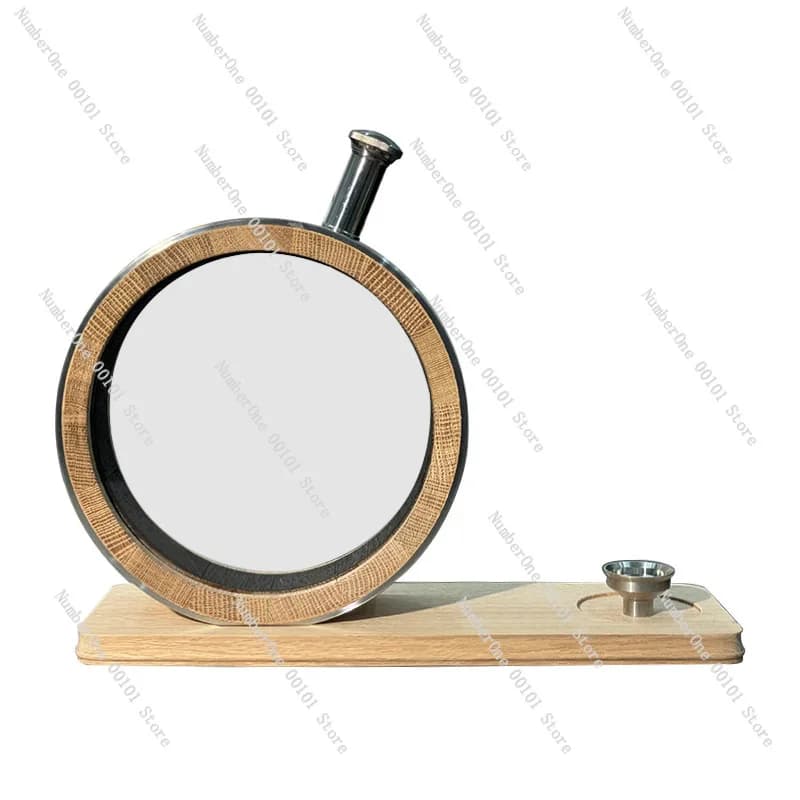 800ml Mini Oak Aging Barrel Glass Visual Window Charred Whiskey Wine Aging Cask Wooden Liquor Dispenser Home Bar Decor Gift