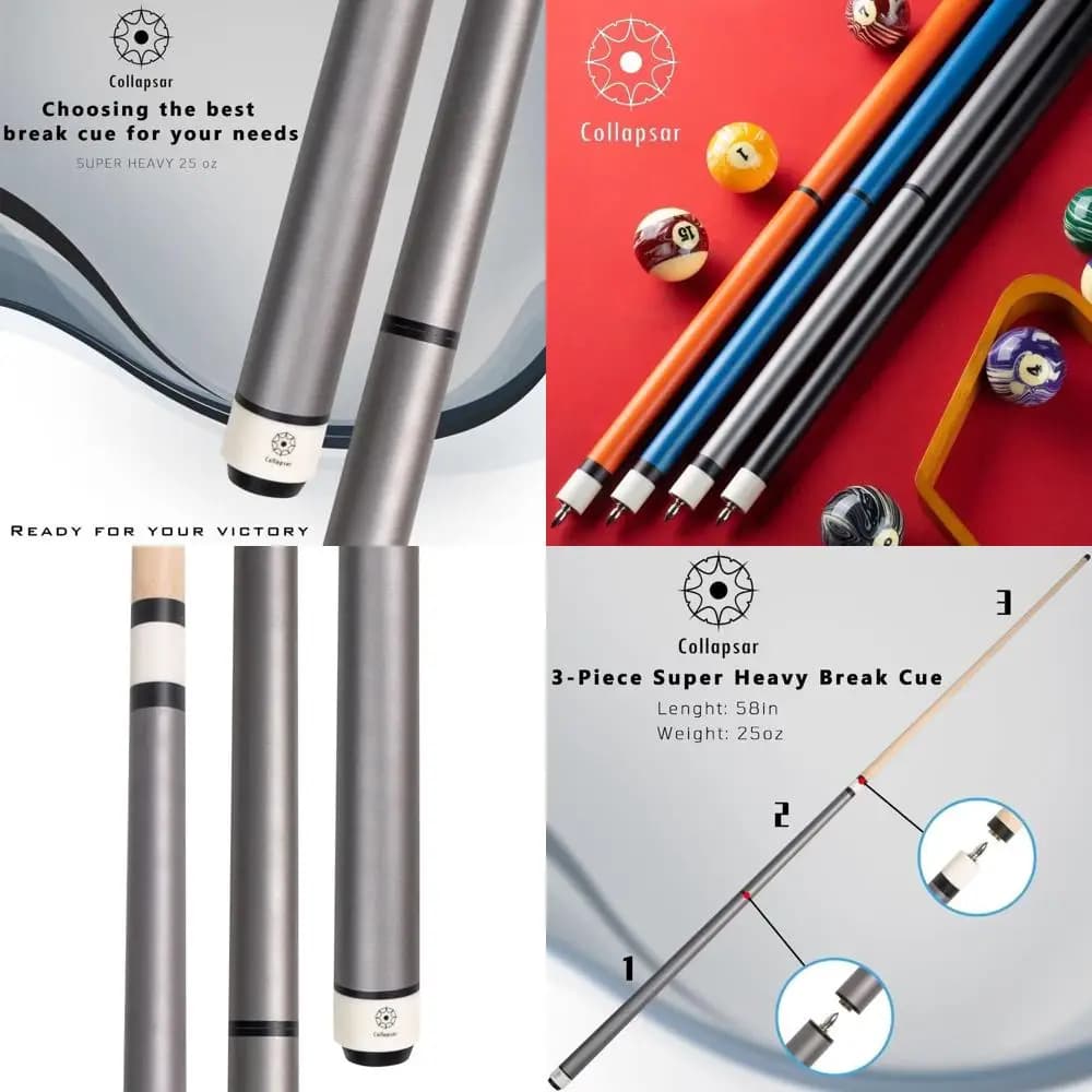 Stecca da Biliardo Jump Break in 3 Pezzi da 25oz con Punta Fenolica da 14mm