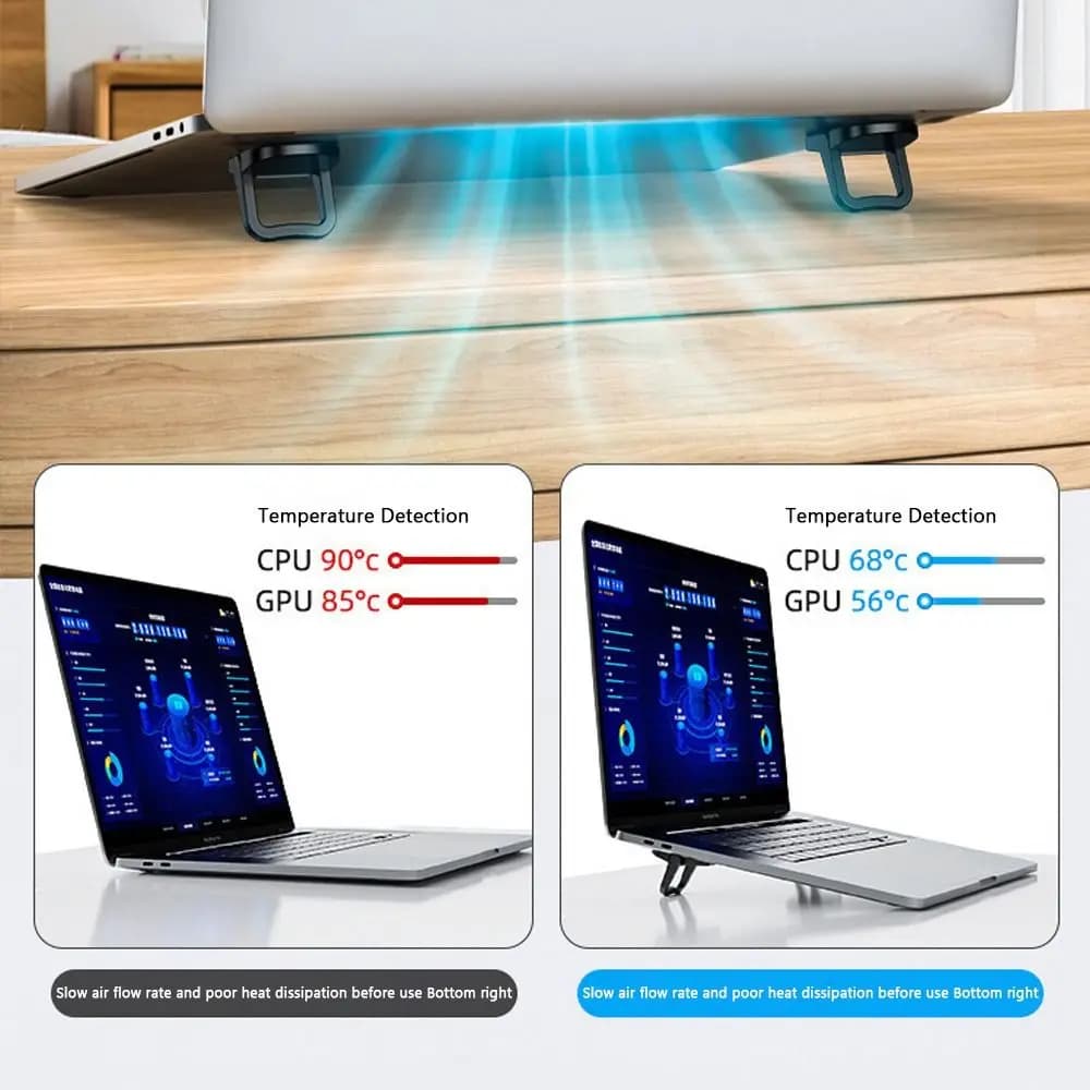 Supporto per laptop pieghevole in plastica, supporto invisibile pieghevole per notebook, supporto per laptop regolabile antiscivolo per tablet