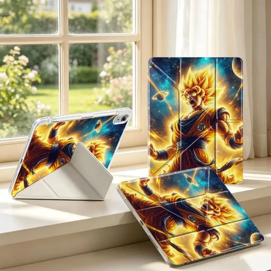 Tablet Case For Samsung Galaxy Tab S10 Lite A9 Plus A8 A11 S7 FE S9 Plus S8 With Pen Slot Cover Anime Dragon Ball Goku