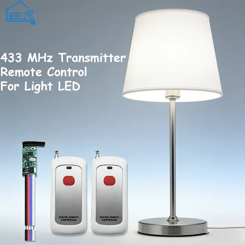 Modulo ricevitore interruttore telecomando wireless 433 MHz 3,6 V 12 V 24 V e telecomando trasmettitore 433 MHz per luce LED