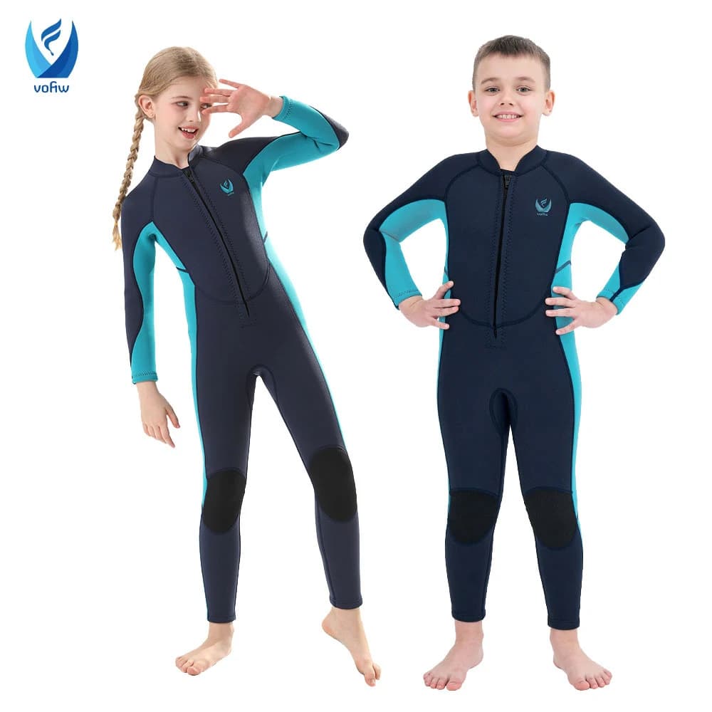 Costume da bagno termico per bambini muta in Neoprene da 3mm con cerniera anteriore protezione solare calda di un pezzo nuoto immersioni surf Snorkeling Suit