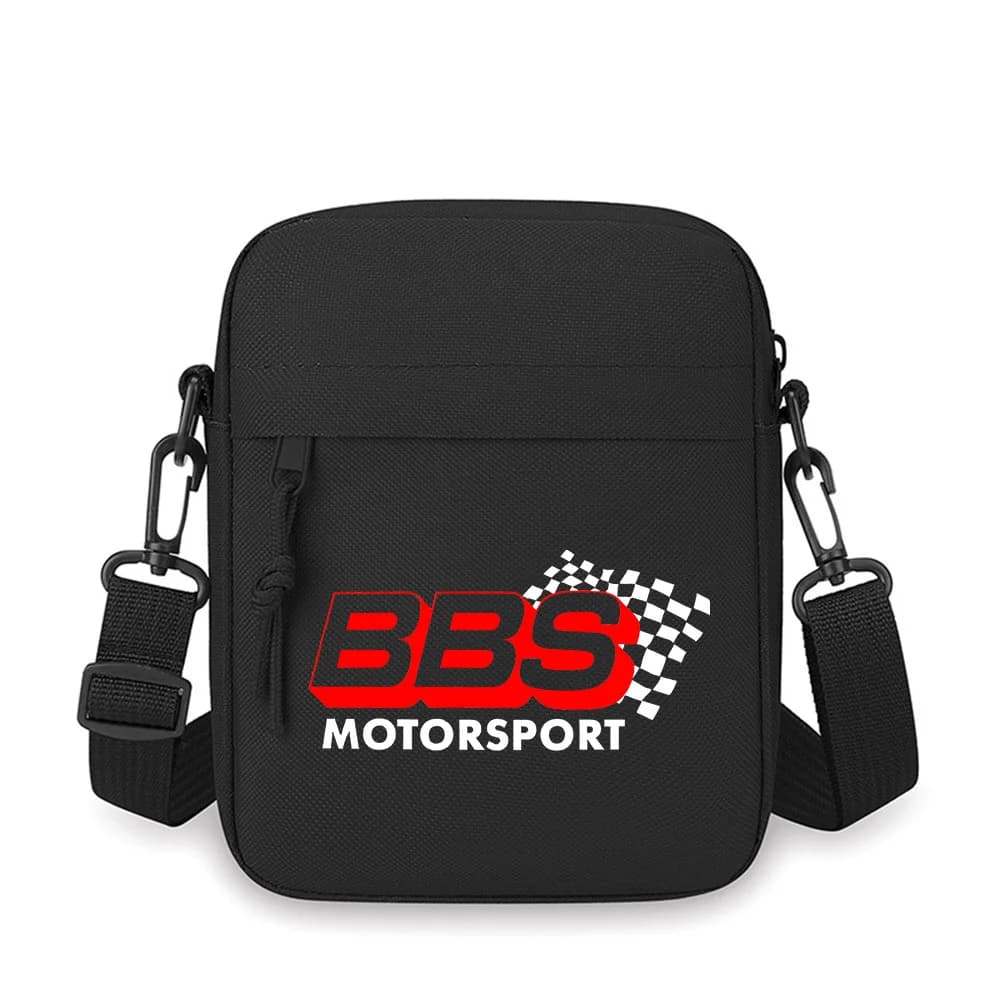 BBS Motorsport bandiera da corsa a scacchi Borsa a tracolla da uomo a spalla singola da donna Cartoon Anime Design di stampa di film unisex