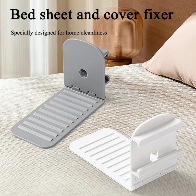 4pcs Bed Sheet Grippers Non-Slip No-Shift No-Pin Invisible Clip Fasteners Bedroom Tools for Fitted Sheets Flat Sheets Bedding