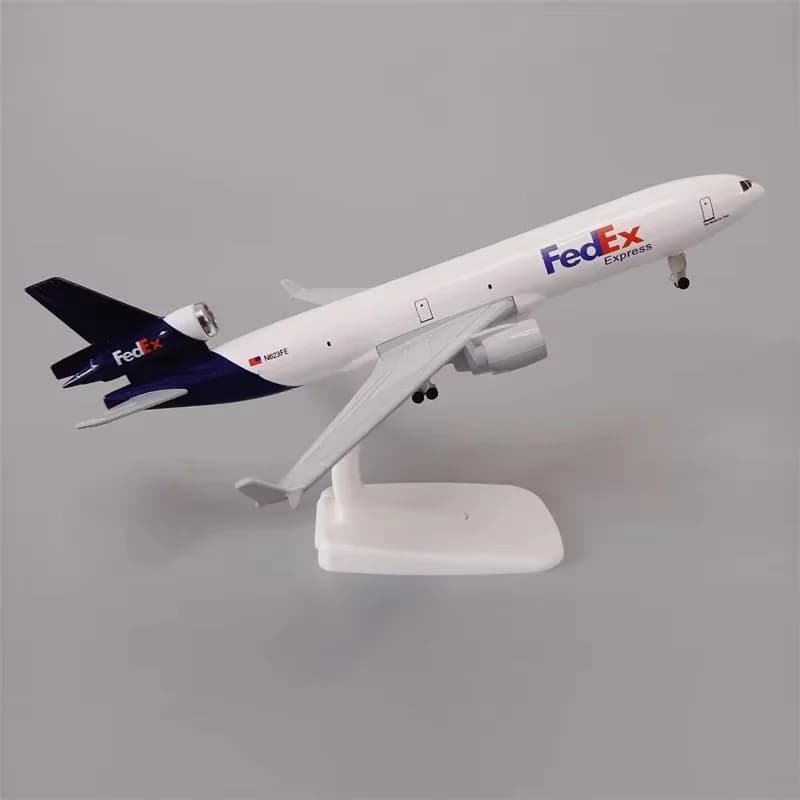Modello di aeroplano 20 cm Air Fedex Express Airlines MD-11 Kit di aeroplani modello in lega metallica per costruire con ruote Carrello di atterraggio Aereo