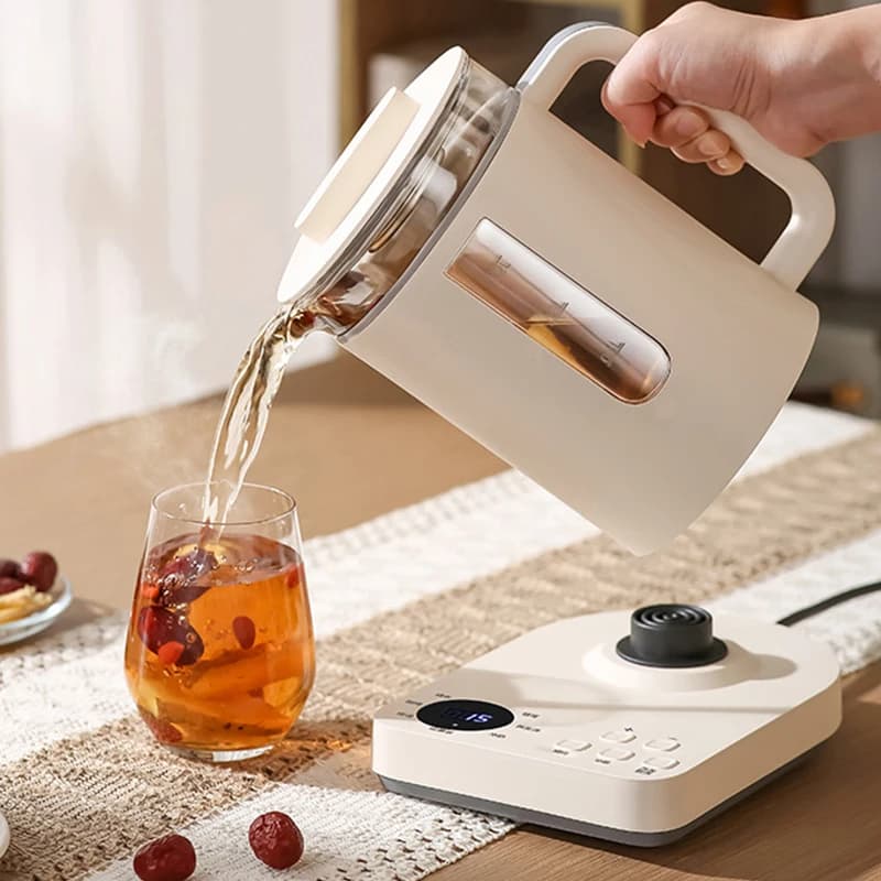 1.2L Pentola di Salute Electric Kettle Multifunction Temperature Control Glass Flower Teapot Stunning Coffee Maker for Home Use