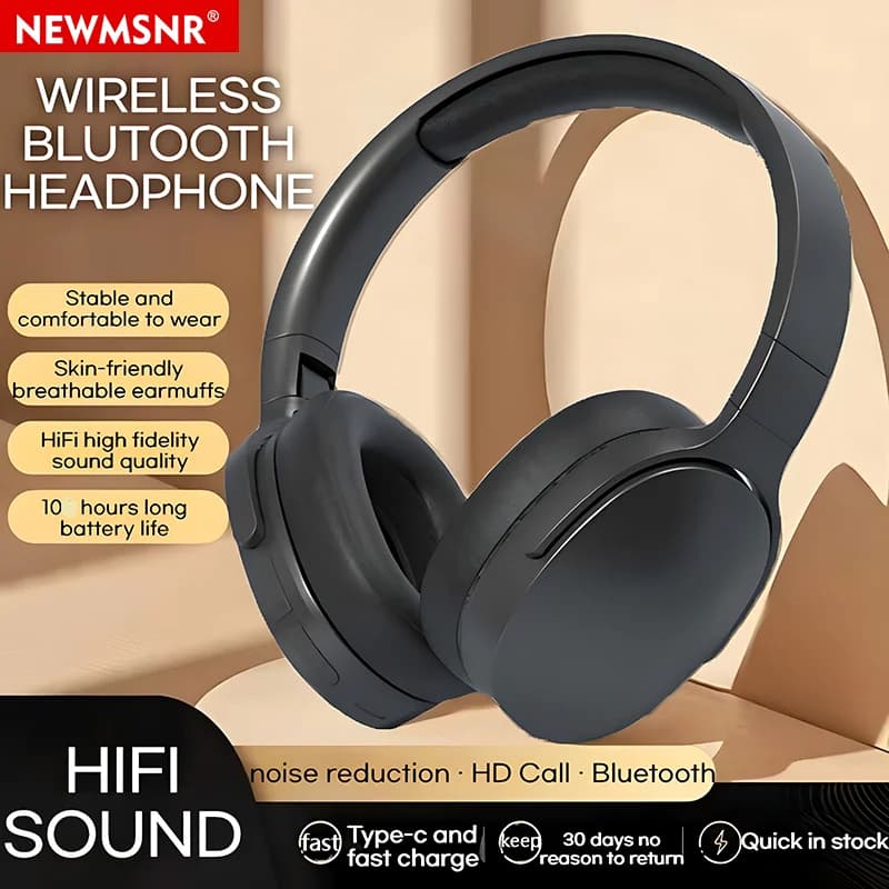 Cuffie Bluetooth wireless con audio surround 9D Cuffie over Ear Auricolari sportivi veri Supporto Lettore musicale TF/AUX con microfono HD