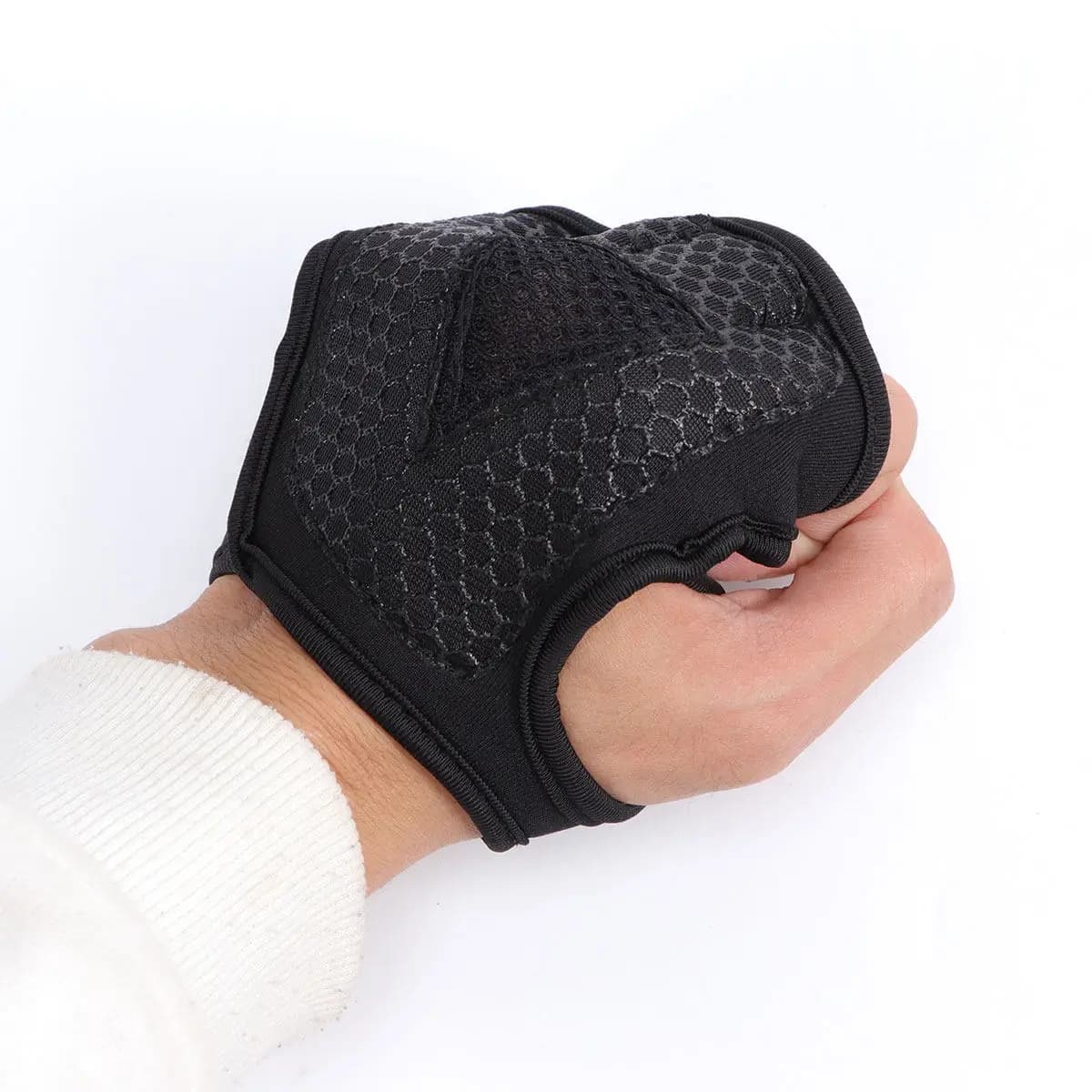 Guanti da Palestra Antiscivolo e Traspiranti per Uomo e Donna, Protezione del Palmo in Silicone, Mezzi Guanti Senza Dita per Sollevamento Pesi e Allenamento