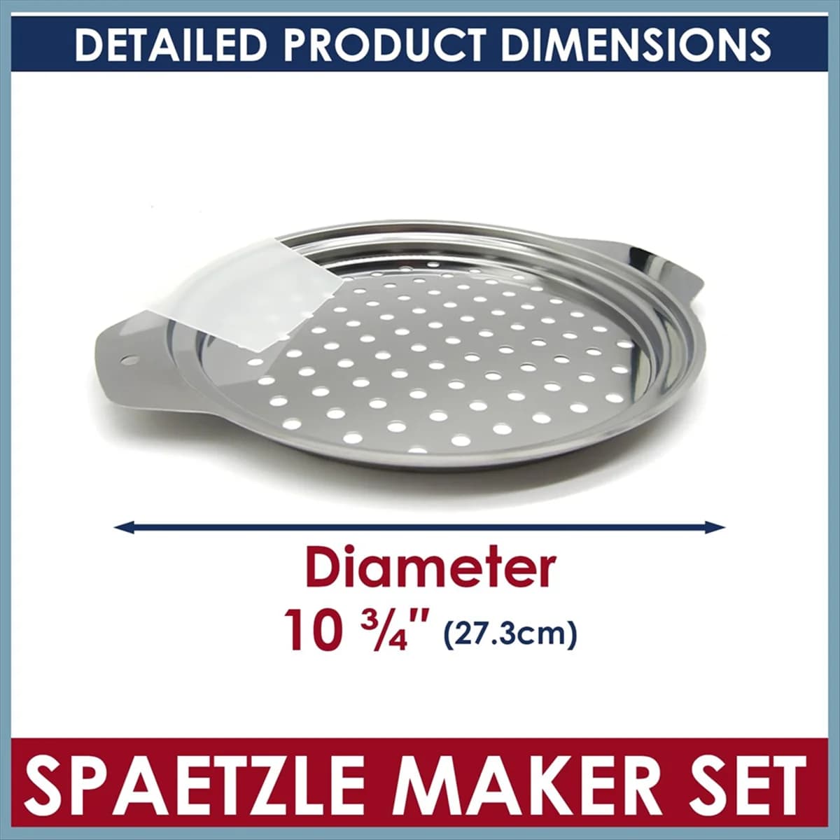 AT16 Coperchio per produttore Spaetzle in acciaio inossidabile con raschietto Tradizionale produttore di noodle all'uovo tedesco Pan Pot Spaghetti Colino