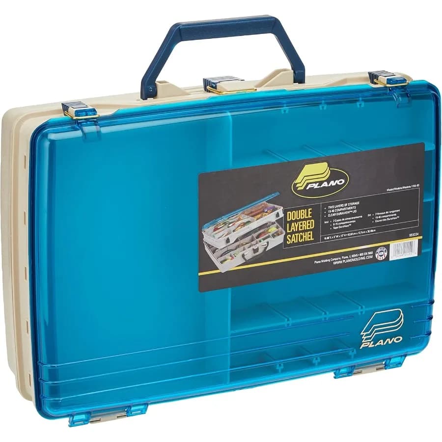 Box of Two Level Fishing Tools, Premium Container for Storage of Tools with Black Rigid Guscio Resistant and Organized Parts