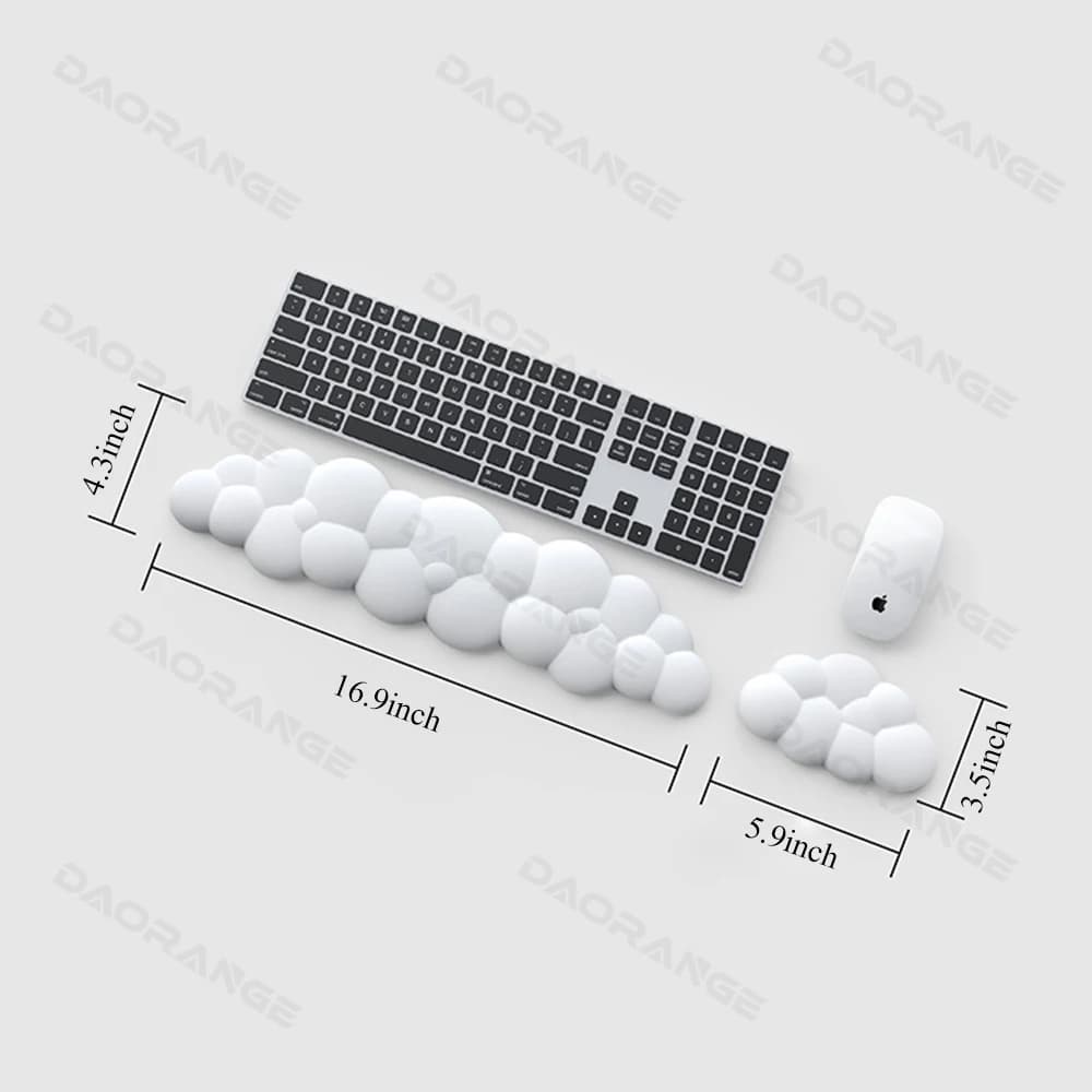 Tastiera ergonomica Poggiapolsi Cloud Cuscino di supporto in memory foam in pelle antiscivolo per accessori per alleviare il dolore con digitazione morbida da ufficio
