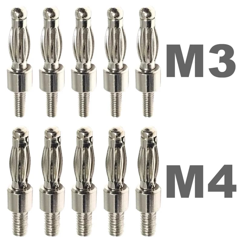 20/40Pcs 4mm Banana Plug Connector Adaptor 3mm / 4mm Lantern Shape Type Banana Plugs with M3/M4 Screw Thread