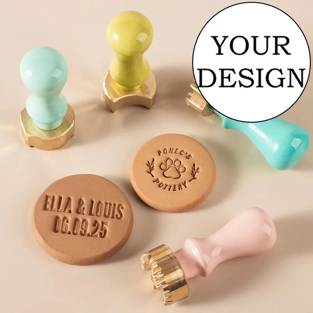 Timbro in Argilla Personalizzato per Ceramica - Strumento Personalizzabile in Argilla Polimerica, Stampo in Ottone, per Argilla, Sapone, Ghiaccio con il Tuo Logo