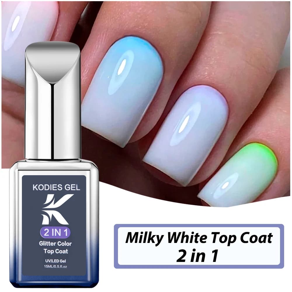 KODIES GEL bianco latte Top Coat Gel UV smalto per unghie 15ML Vernis finitura Semi permanente sigillante Esmalte vernice per unghie Manicure